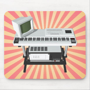 Tapis De Souris Clavier échantillonneur de style 80's : Modèle 3D