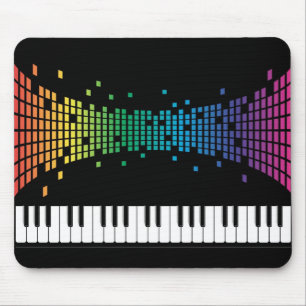 Tapis De Souris Clavier instrumental piano de musique multicolore