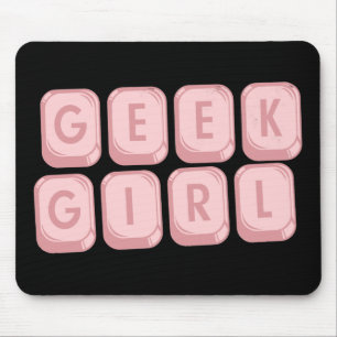 Tapis De Souris Clavier Mousepad de rose de fille de geek