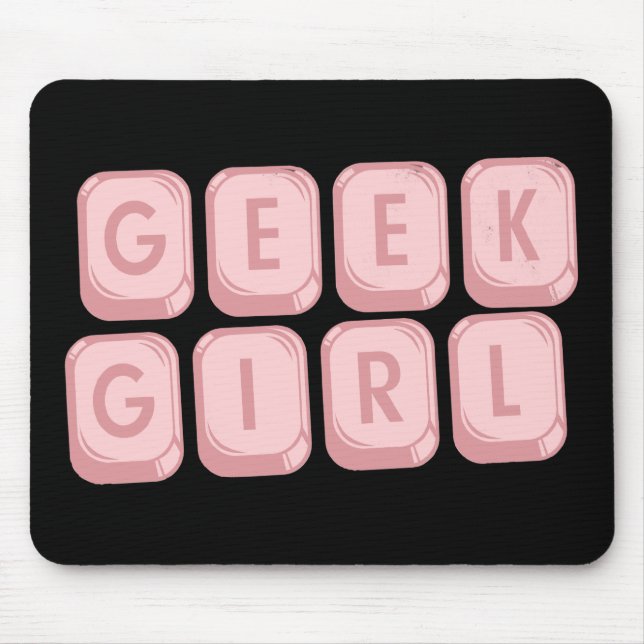 Tapis De Souris Clavier Mousepad de rose de fille de geek (Devant)