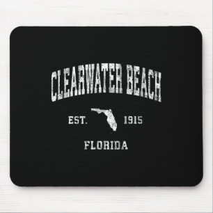Tapis De Souris Clearwater Beach Floride Fl Sport sportif Vintage