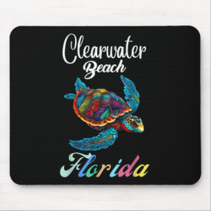 Tapis De Souris Clearwater Beach Floride Tie Dye Famille de tortue
