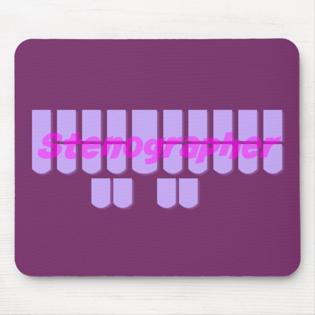 Tapis De Souris Clés pourpres de machine de Steno de sténographe (Devant)