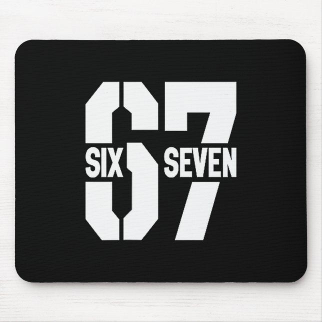 Tapis De Souris Clic 67 Meme - I Love Six Seven  (Devant)