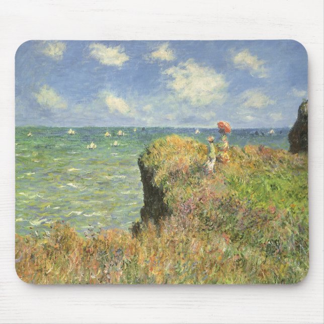 Tapis De Souris Cliff Walk à Pourville par Claude Monet (Devant)