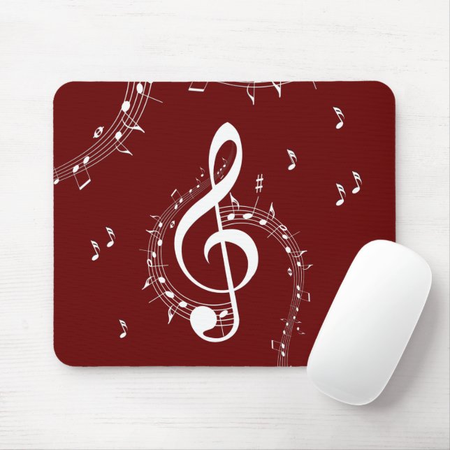 Tapis De Souris Climacic G Clef Music Rouge (Avec souris)
