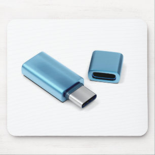 Tapis De Souris Clin d'éclair usb-c bleu