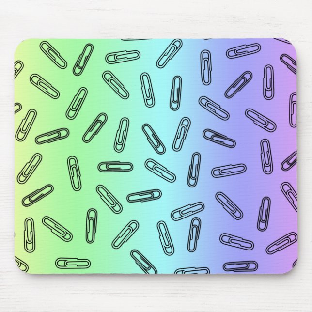 Tapis De Souris Clips papier sur arc-en-ciel (Devant)