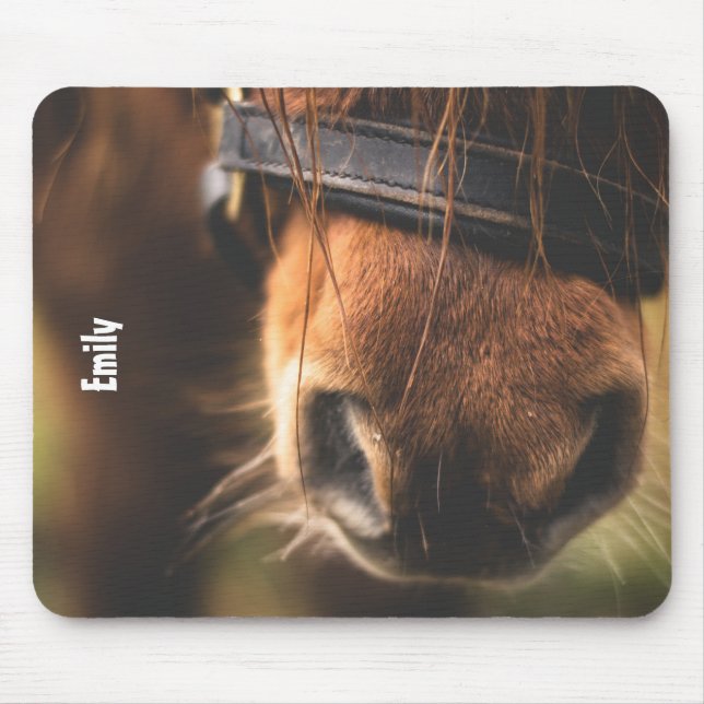 Tapis De Souris Closeudo d'un mignon cheval Brown Nez Personnalisé (Devant)