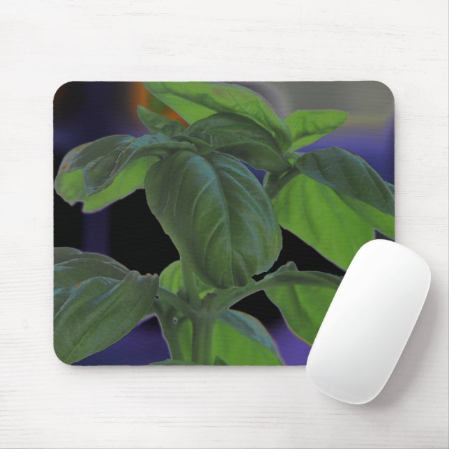 Tapis De Souris Closeup de Basil frais (Avec souris)