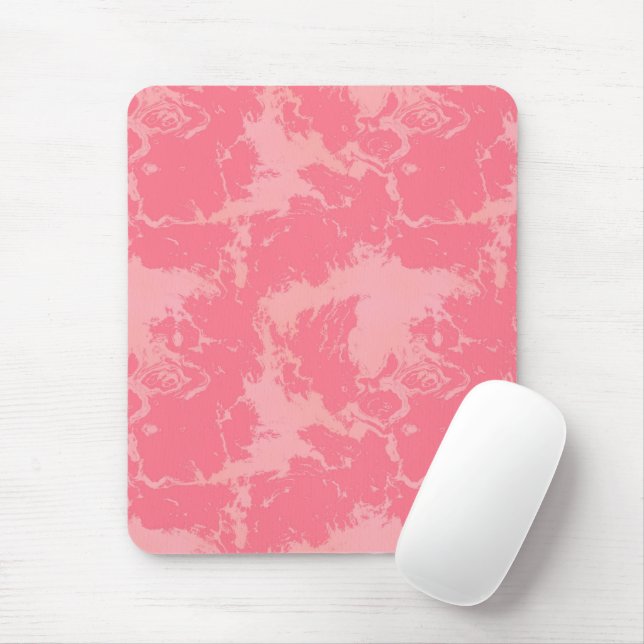 Tapis De Souris Cloud marbré rose abstrait (Avec souris)