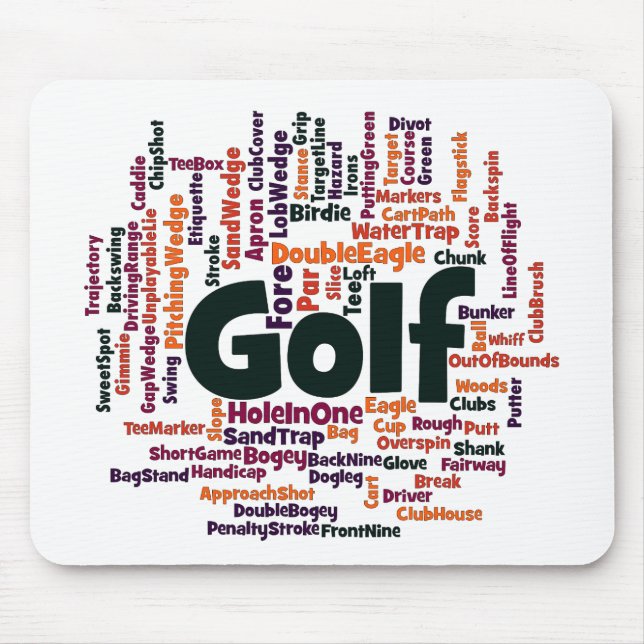 Tapis De Souris Cloud Word de golf (Devant)
