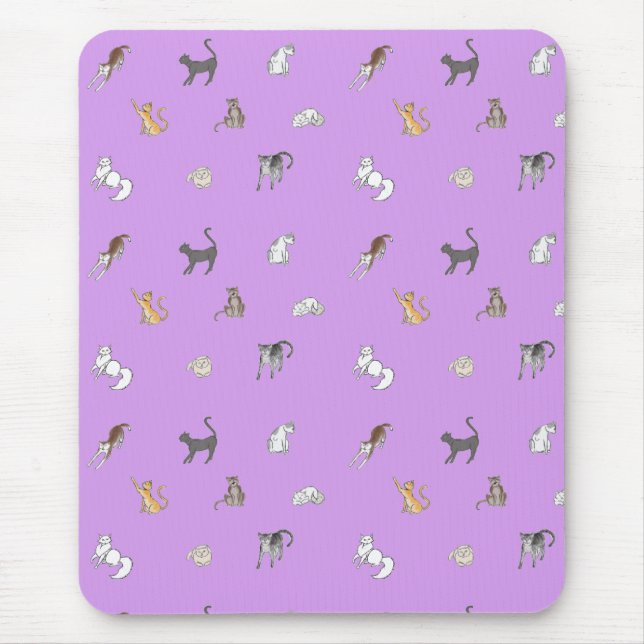 Tapis De Souris clowder de chats en carnet set de table lilas (Devant)