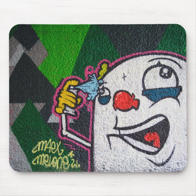Tapis De Souris Clown drôle avec visage blanc (Devant)