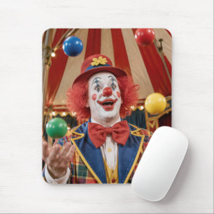 Tapis De Souris Clown Joyeux Jonglant Des Balles Colorées
