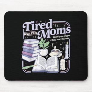Tapis De Souris Club de lecture de mamans fatiguées vintage foncti