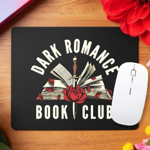 Tapis De Souris Club de livre de romance sombre Fleur rouge