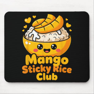 Tapis De Souris Club de riz gluant à la mangue Kawaii Dessert thaï