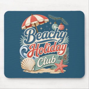 Tapis De Souris Club de vacances balnéaire Noël rétro sur la côte