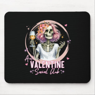 Tapis De Souris Club Social Anti Saint-Valentin Squelette Drôle Co