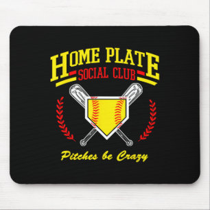 Tapis De Souris Club Social de la Plaque de Départ de Softball pou