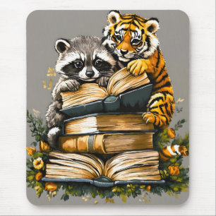 Tapis De Souris Club vintage de livres de bois