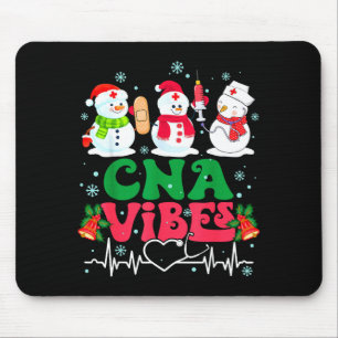 Tapis De Souris Cna Vibes Infirmière Bonhomme de Neige Stéthoscope
