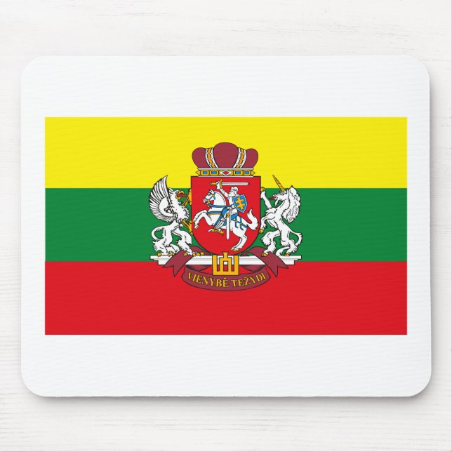 Tapis De Souris COA Mousepad du drapeau W de la Lithuanie (Devant)