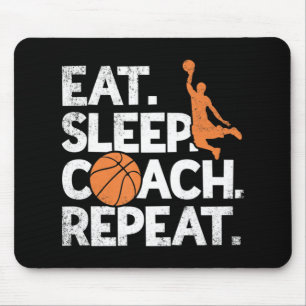 Tapis De Souris Coach Basketball Répéter Assistant Manger Sleep