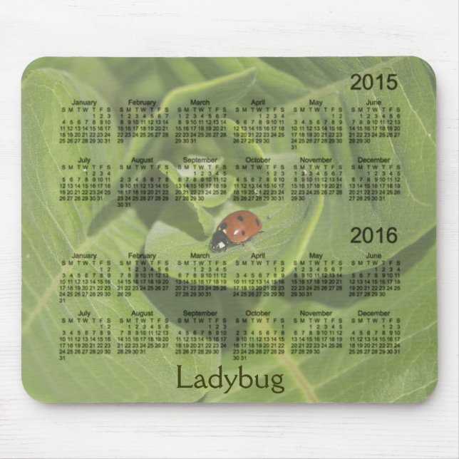 Tapis De Souris Coccinelle calendrier Mousepad de 2 ans 2015-2016 (Devant)