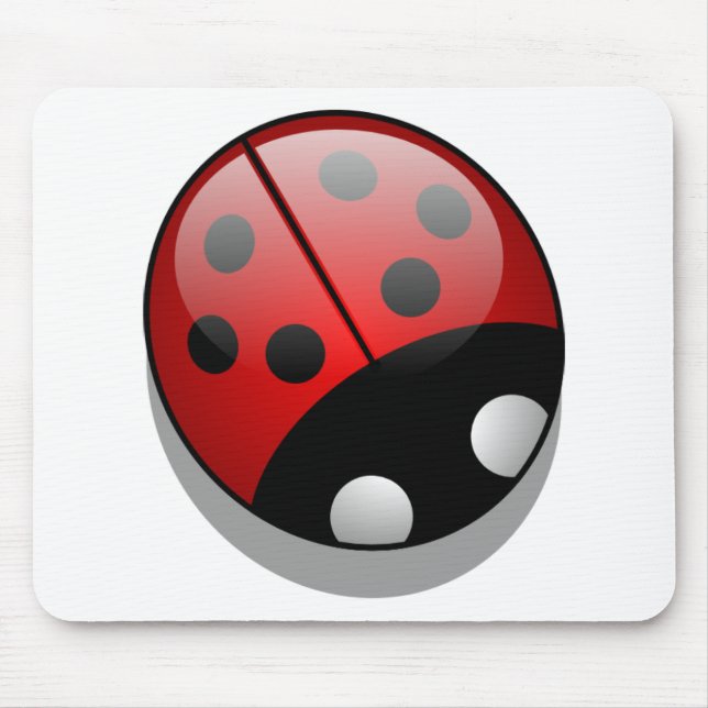 Tapis De Souris Coccinelle mignonne de bande dessinée (Devant)