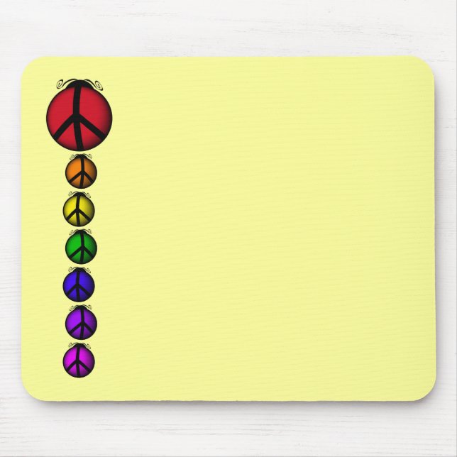 Tapis de souris coccinelle paix couleurs arc-en-ci (Devant)