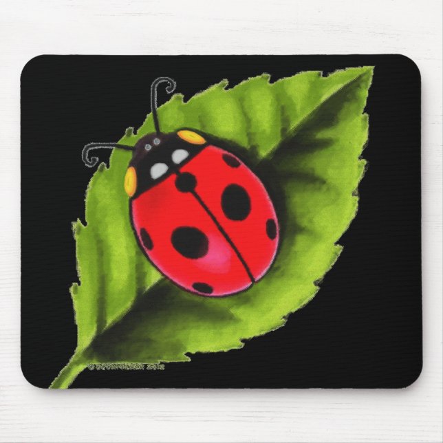 Tapis De Souris Coccinelle sur une feuille (Devant)