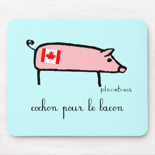 Tapis De Souris Cochon de Canuck (Devant)