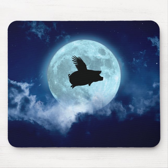 Tapis De Souris Cochon volant nocturne (Devant)
