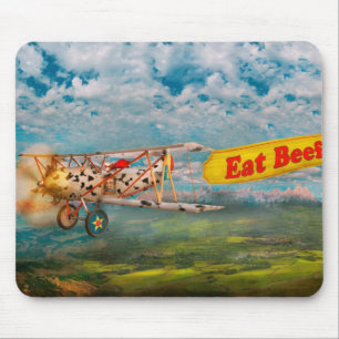 Tapis De Souris Cochons Volants - Avion - Manger du Boeuf