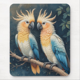 Tapis De Souris Cockatoo Parrot Couple