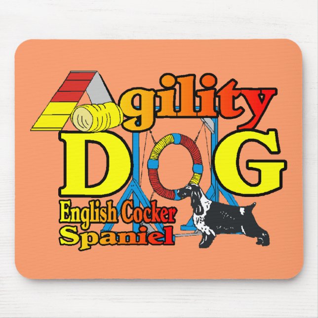 Tapis De Souris Cocker anglais Spaniel Agility Cadeaux (Devant)
