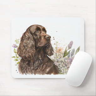 Tapis De Souris Cocker Spaniel au Chocolat dans les Lilas