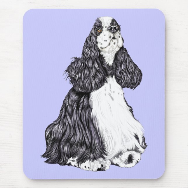 Tapis De Souris Cocker Spaniel BW Parti (Devant)