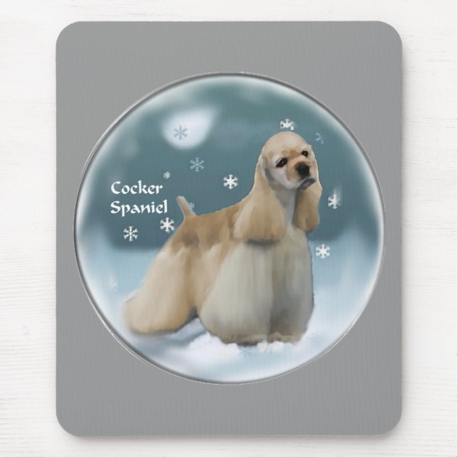 Tapis De Souris Cocker Spaniel Cadeaux de Noël (Devant)