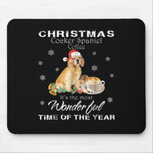 Tapis De Souris Cocker Spaniel Cocker de Noël Spaniel Café