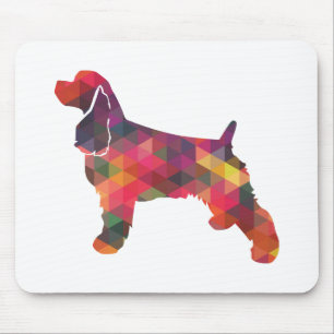Tapis De Souris Cocker Spaniel Dog Geometric Pattern Silhouette