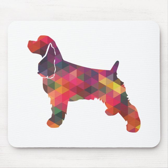 Tapis De Souris Cocker Spaniel Dog Geometric Pattern Silhouette (Devant)