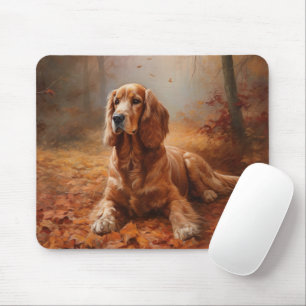 Tapis De Souris Cocker Spaniel en automne feuilles chute inspire