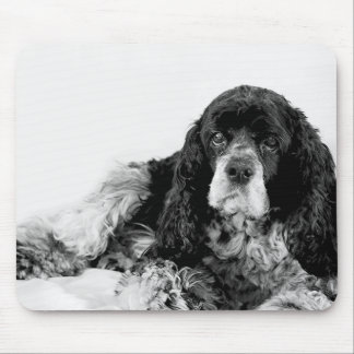 Tapis de souris Cocker Spaniel noir et blanc