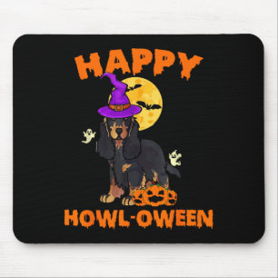 Tapis De Souris Cocker Spaniel noir et feu Sorcière Halloween