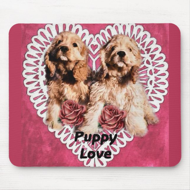 Tapis De Souris Cocker Spaniel Puppies Valentines (Devant)