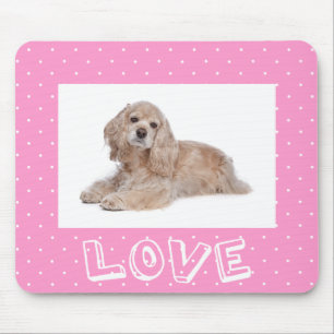 Tapis De Souris Cocker Spaniel Puppy Love Polka Dot Mousepad