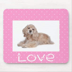 Tapis De Souris Cocker Spaniel Puppy Love Polka Dot Mousepad